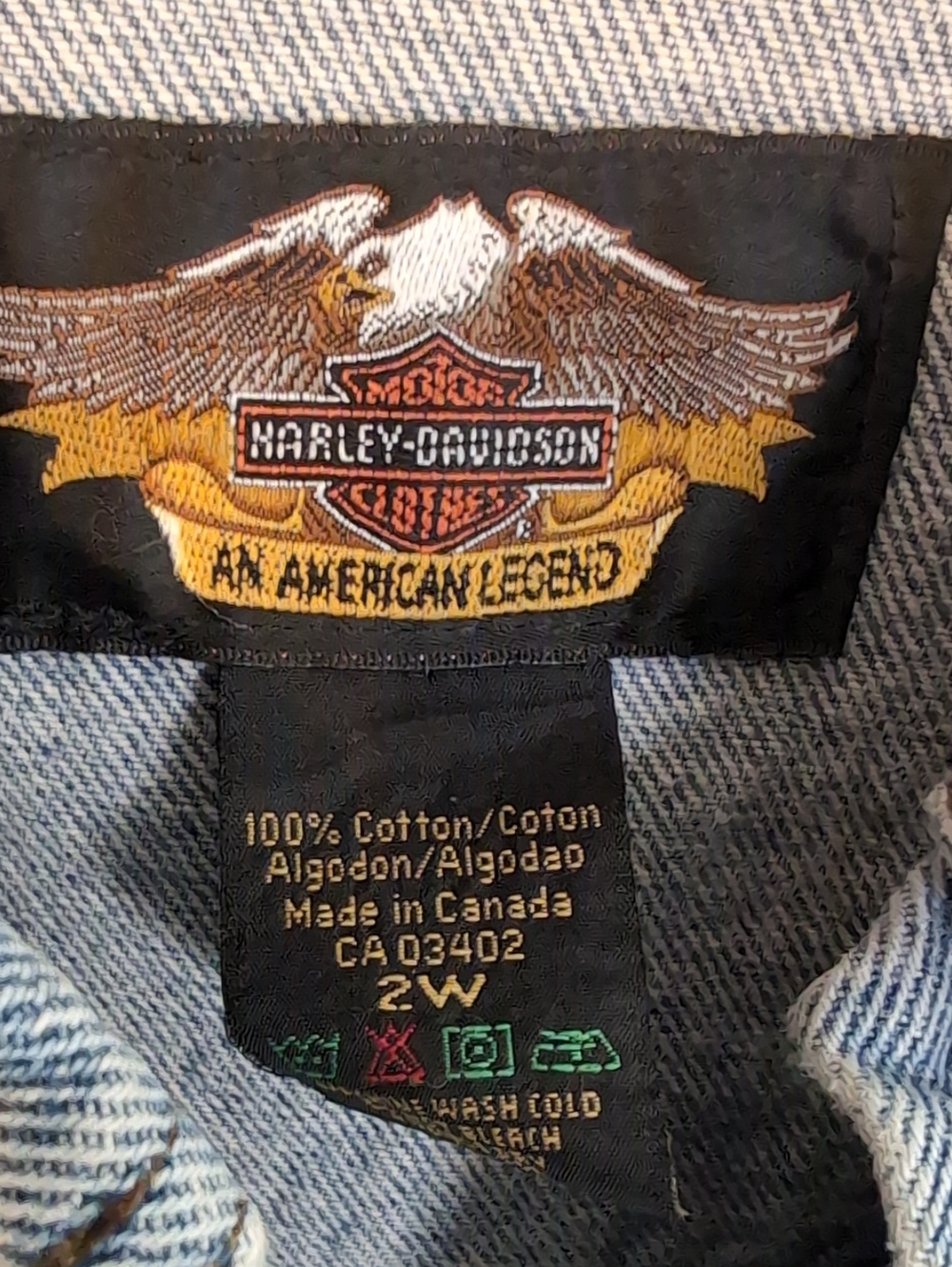 '03 100th Anniv. Harley Davidson Jean Jacket womens 2W - Picture 5 of 10